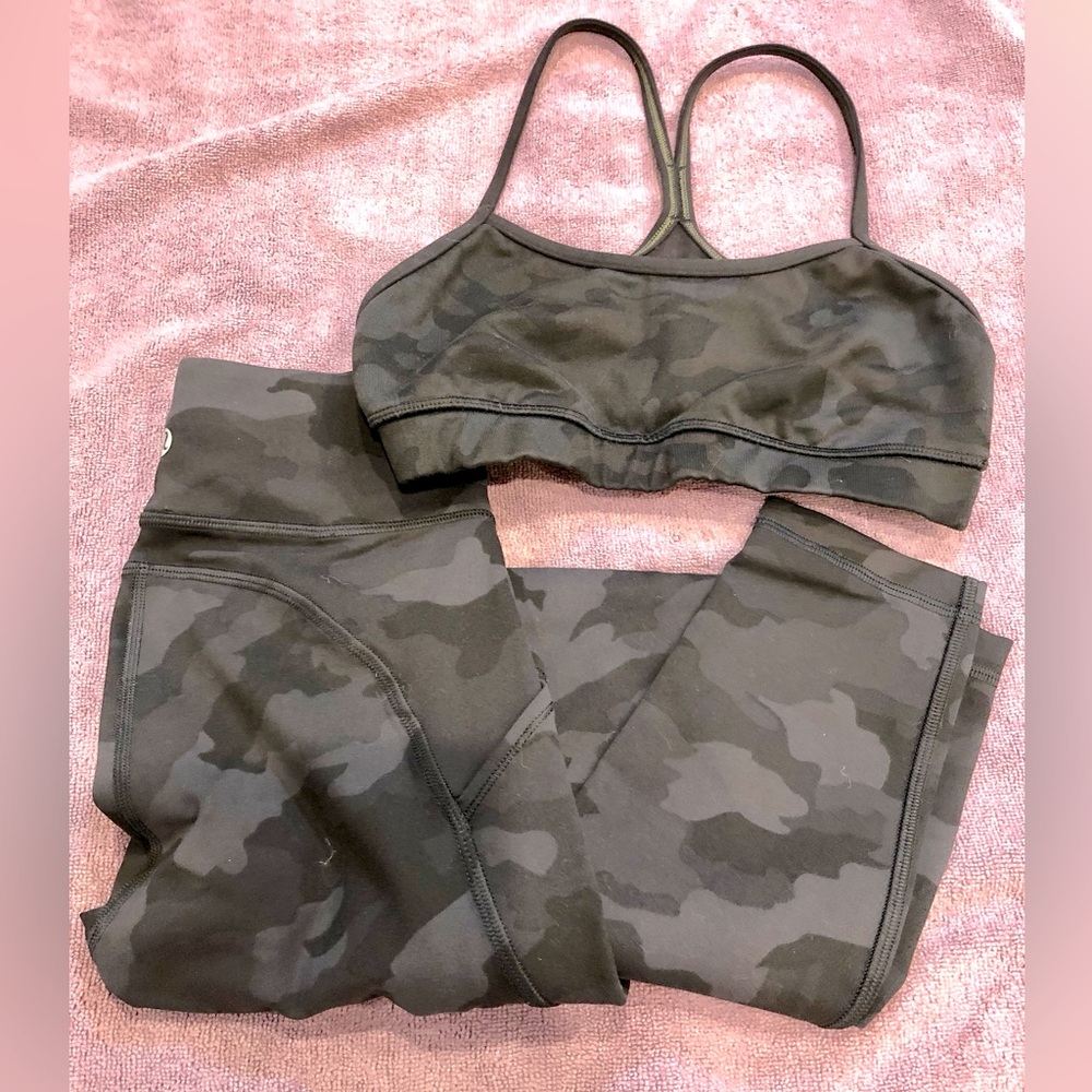 Matching set! Lululemon Invigorate high-rise leggings and Flow Y Bra